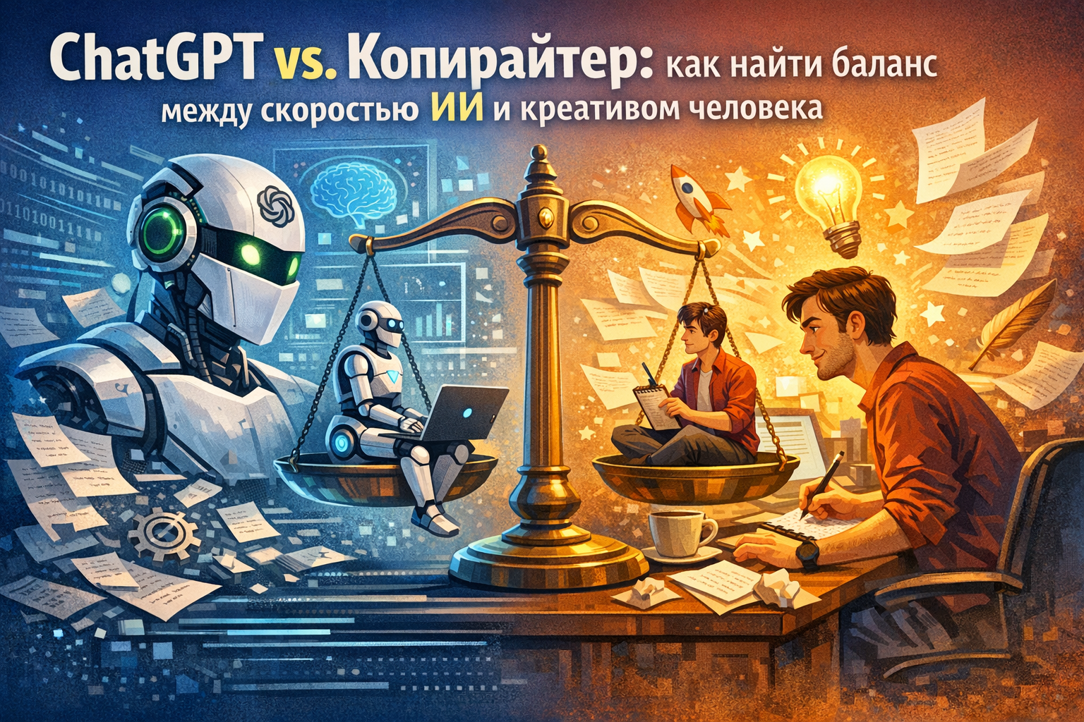 ChatGPT vs. Копирайтер: как найти баланс между скоростью ИИ и креативом человека
